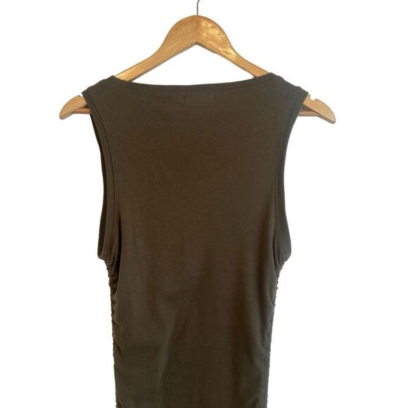 Good American Ruched Mini Tank Dress in Sea Turtle Good American Size 2 - Picture 6 of 8